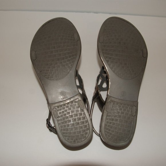STUART WEITZMAN Graphite Silver Gelfisher Flat Slingback Sandals sz 6 Women's - Picture 7 of 13